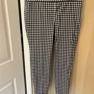 Talbots Navy and White Checkered Ankle Pants